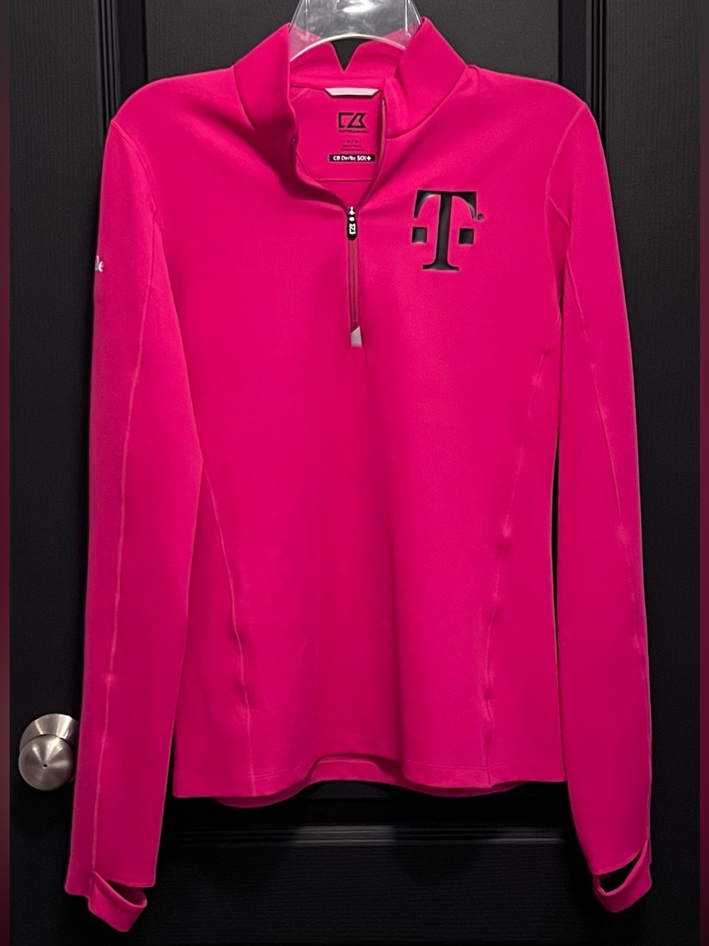 NWOT Cutter & Buck Traverse DryTec Quarter-Zip Pullover Hot Pink